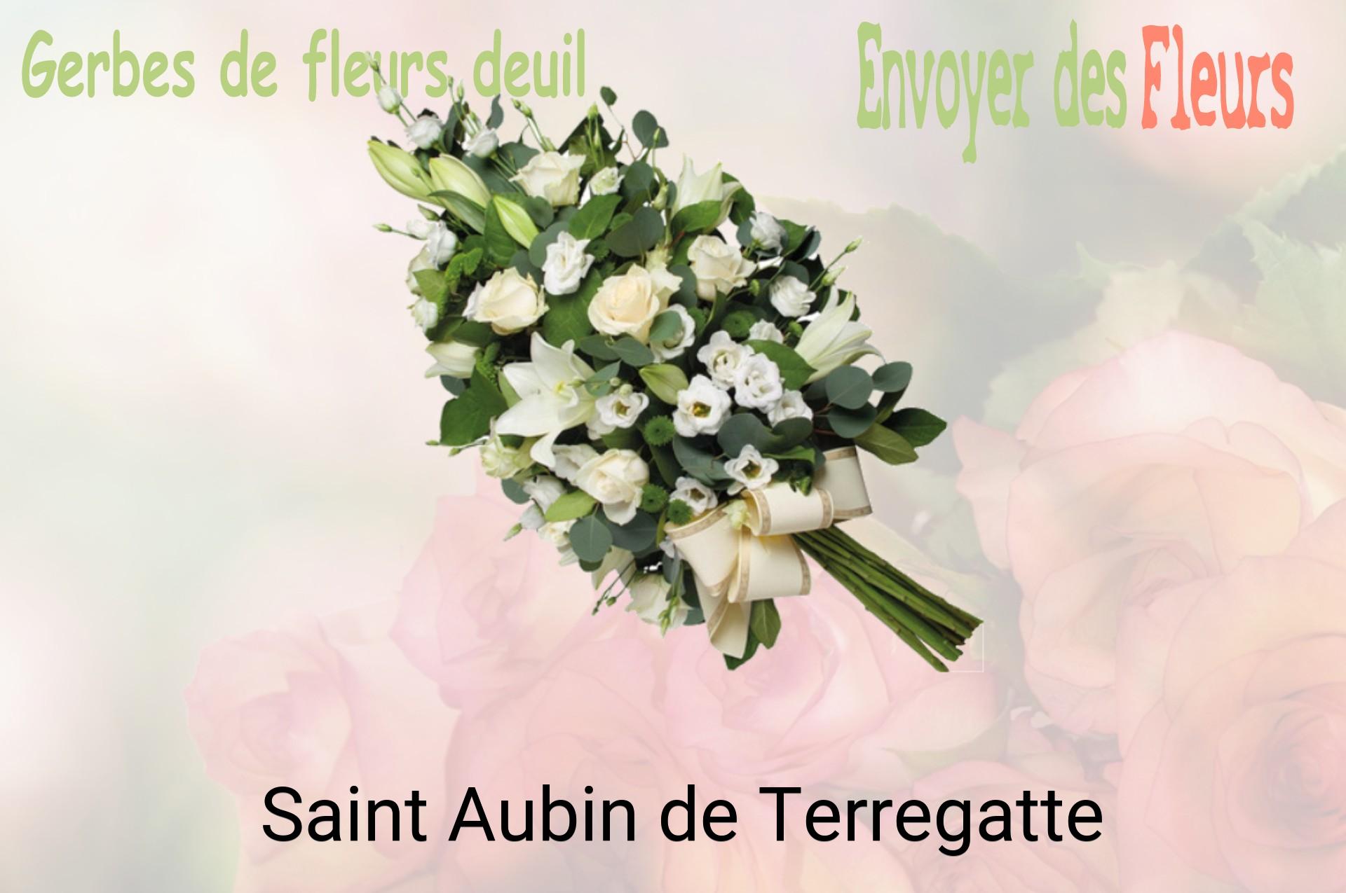 Gerbe de fleurs de deuil livrée à Saint-Aubin-de-Terregatte